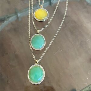 Elegant  Chico’s Multi-Stone Necklace with Yellow & Green Accents
